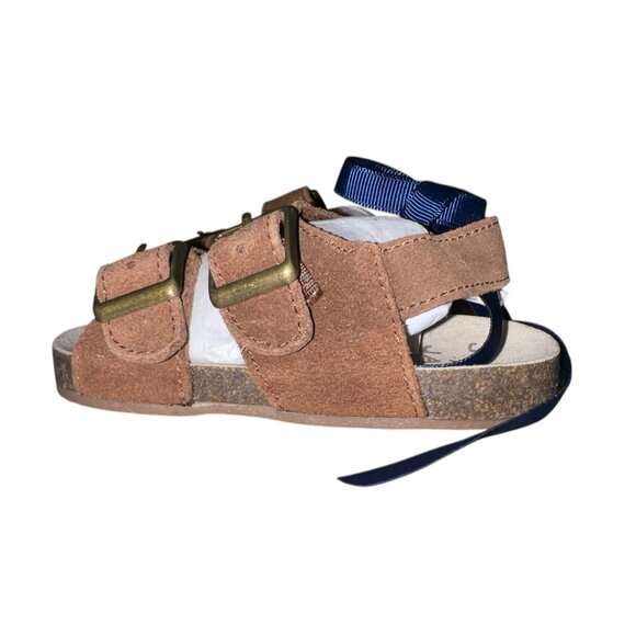 Janie & Jack Leather Buckle Sandal Sz 12-18 Months Brown - Picture 8 of 11